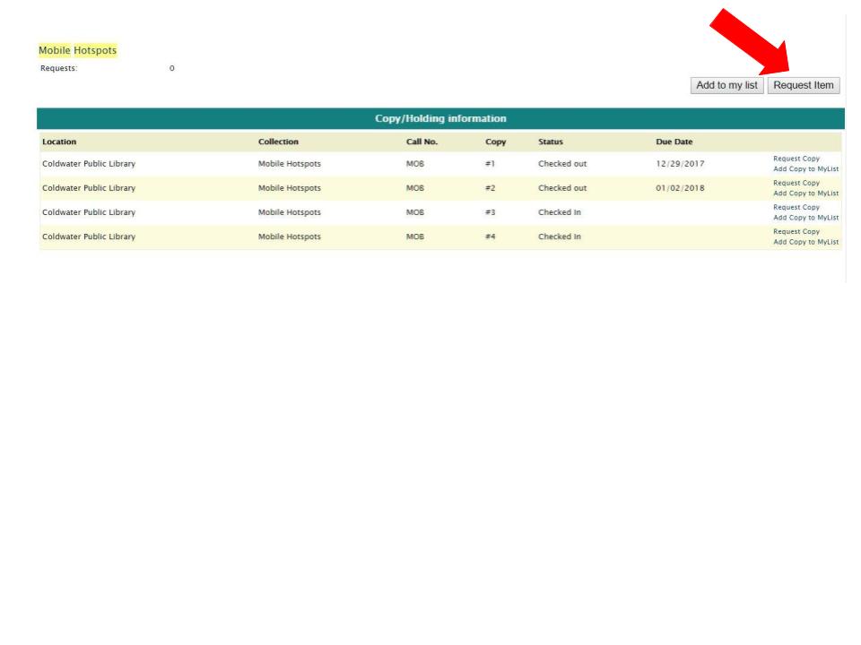 Mobile Hotspots Coldwater Public Library